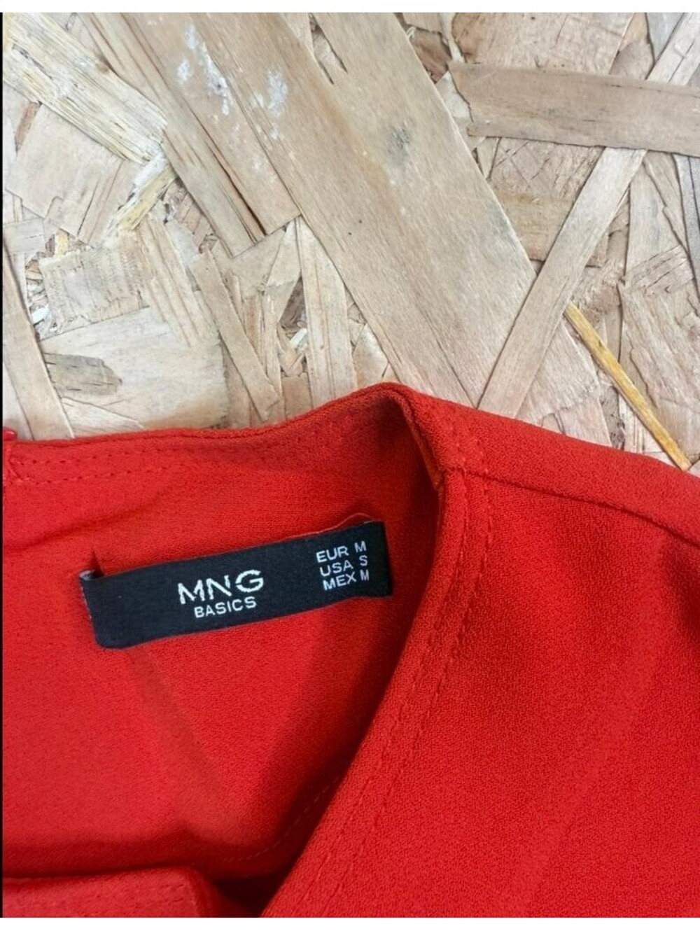 Mango MNG Basics Red Sleeveless Romper Jumpsuit Womens Size S Belted Crew Neck - Picture 8 of 16
